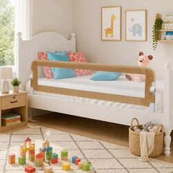 Toddler Safety Bed Rail 150x42 cm – Polyester & Metal