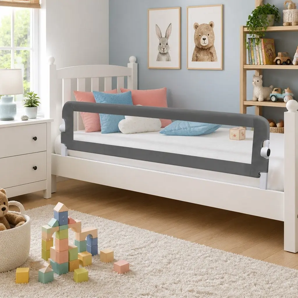 Grey Foldable Toddler Safety Bed Rail, 150x42cm