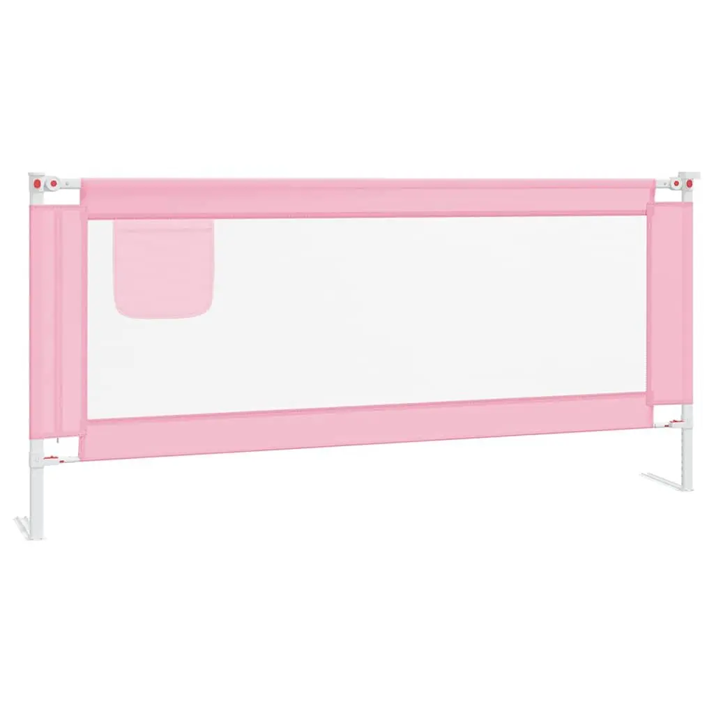 Toddler Bed Rail for Safety Pink 200x25 cm Fabric Protection Guard