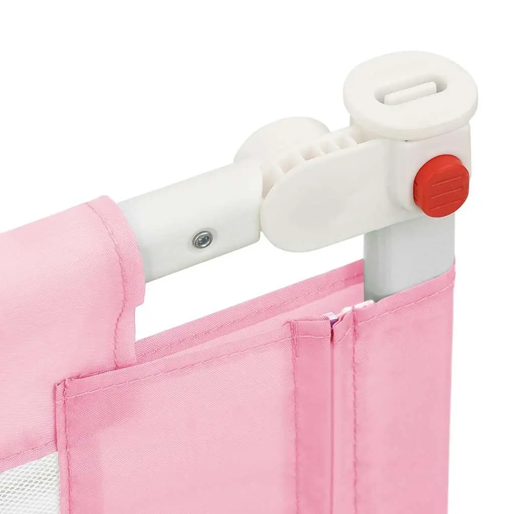 Toddler Bed Rail for Safety Pink 200x25 cm Fabric Protection Guard