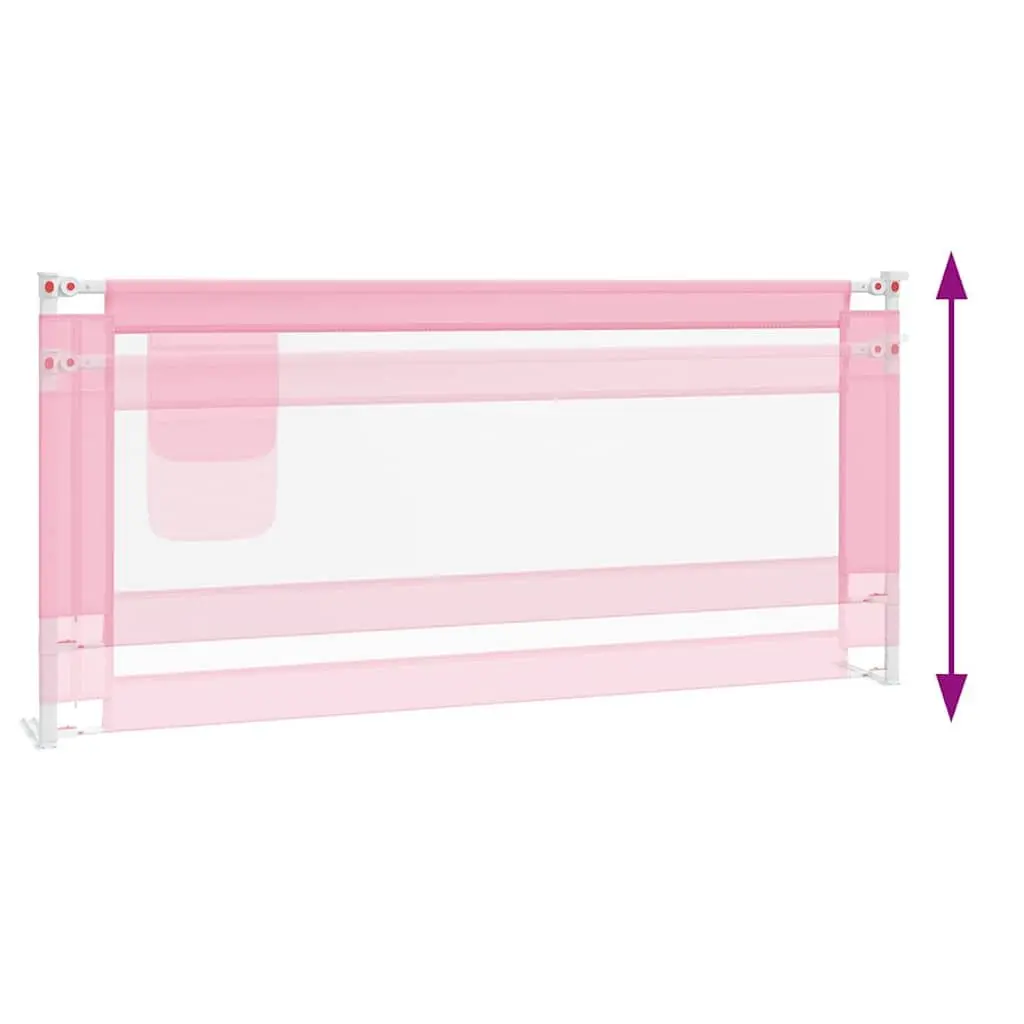 Toddler Bed Rail for Safety Pink 200x25 cm Fabric Protection Guard