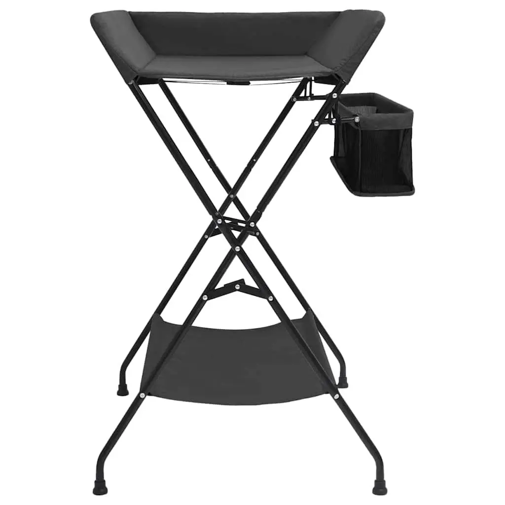 Changing Table Anthracite Foldable Diaper Nappy Storage Compartments Baby