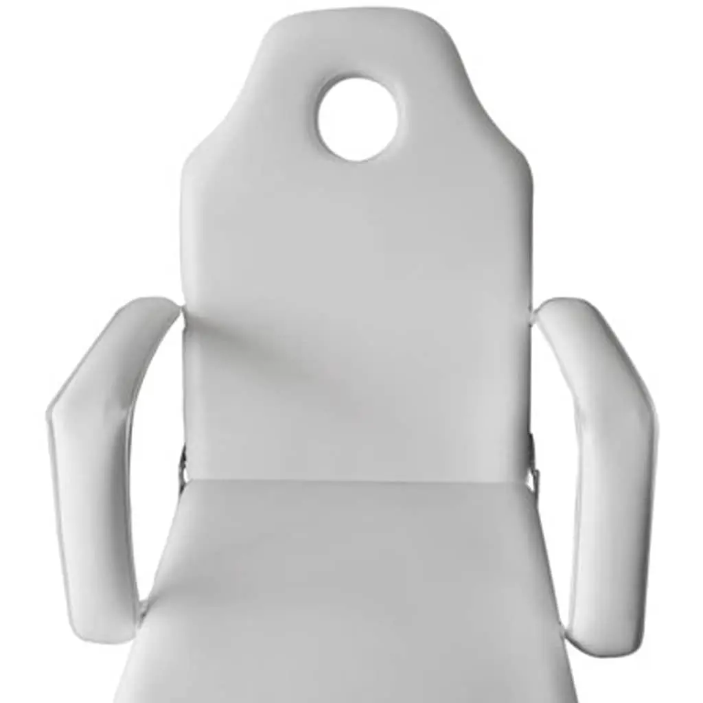 Portable Facial Treatment Chair for Salon Use White Faux Leather 185 x 78 x 76 cm