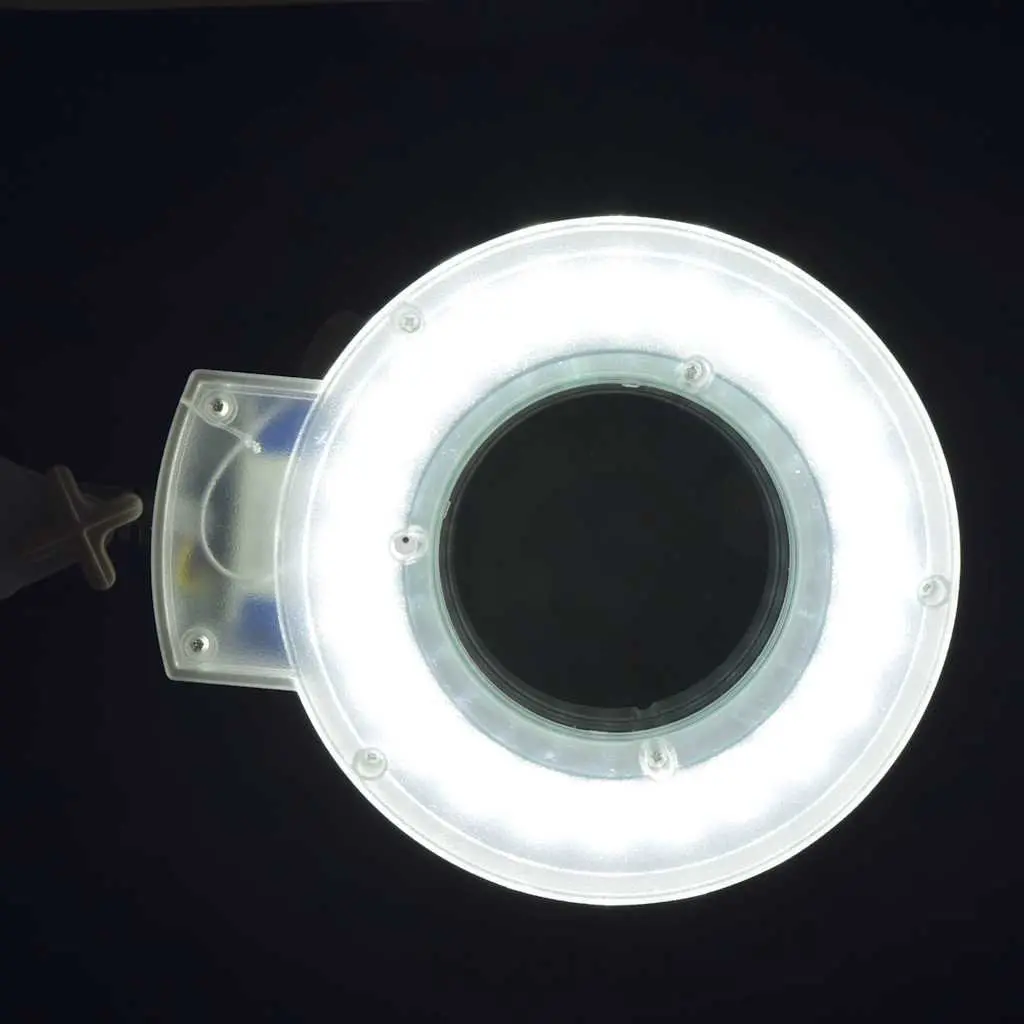 Magnifying Lamp for Salon and Spa Adjustable Standing Size with LED Ring Light 5 Dioptres