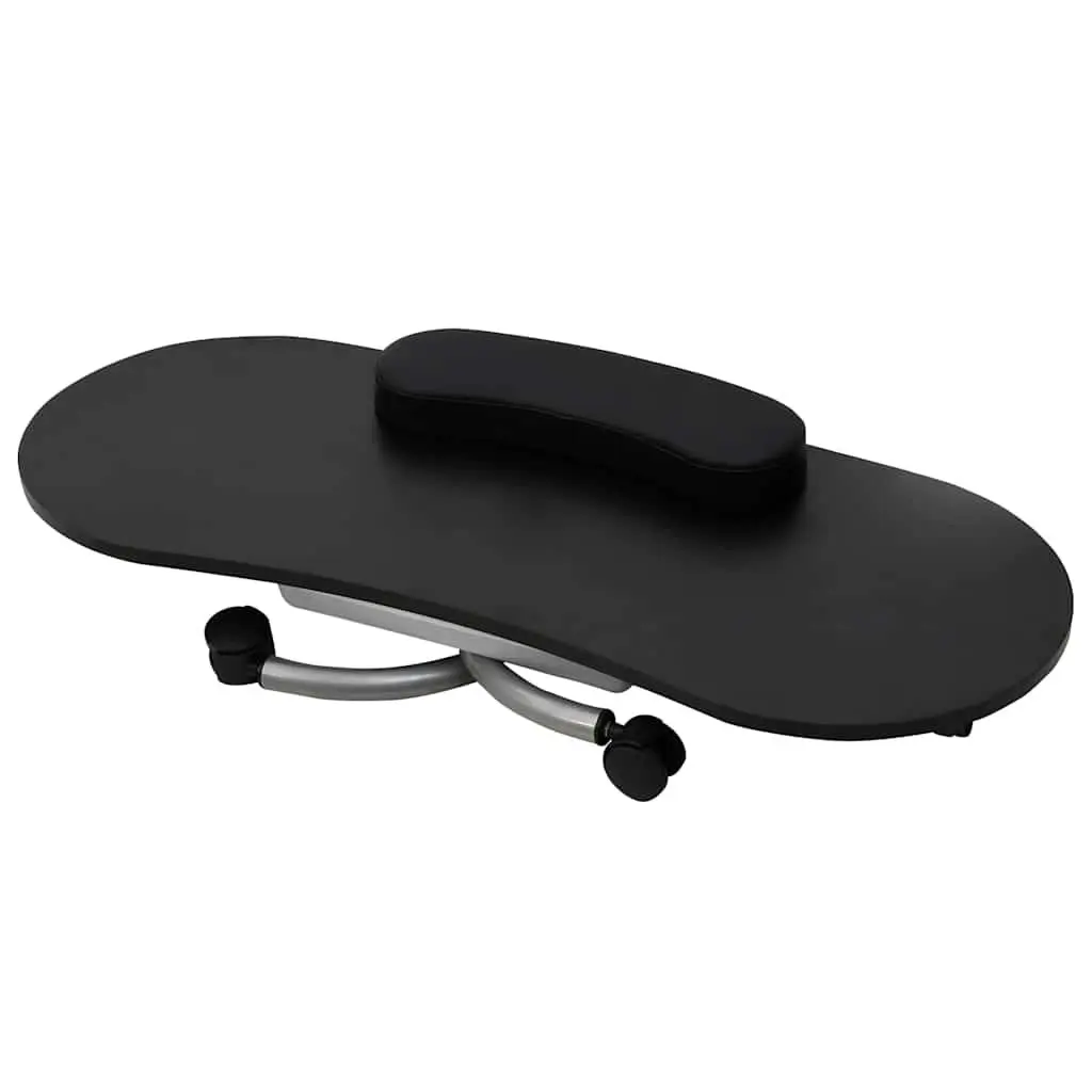 Folding Manicure Nail Table with Wrist Cushion Castors Storage Drawer Black