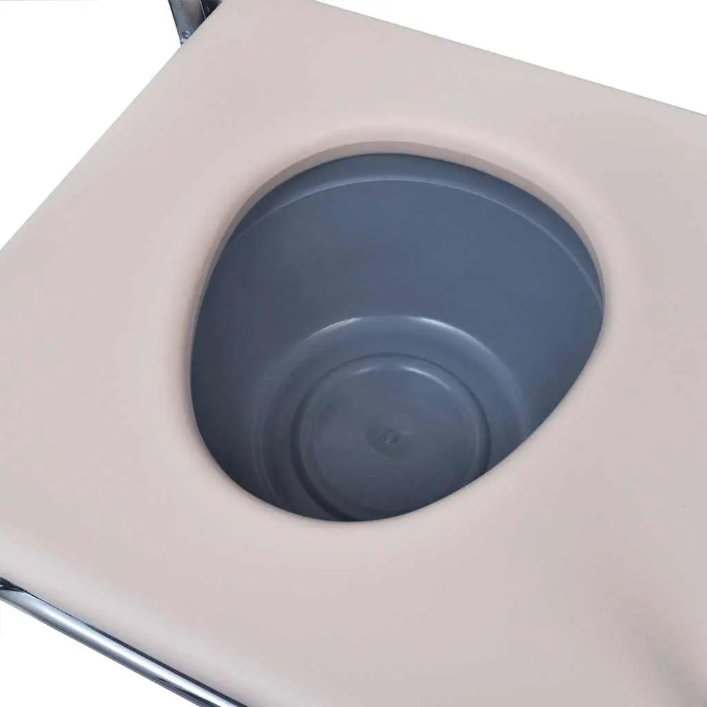 Commode Chair Steel Black Bedside Toilet Seat Bucket Armrests Elderly Mobility
