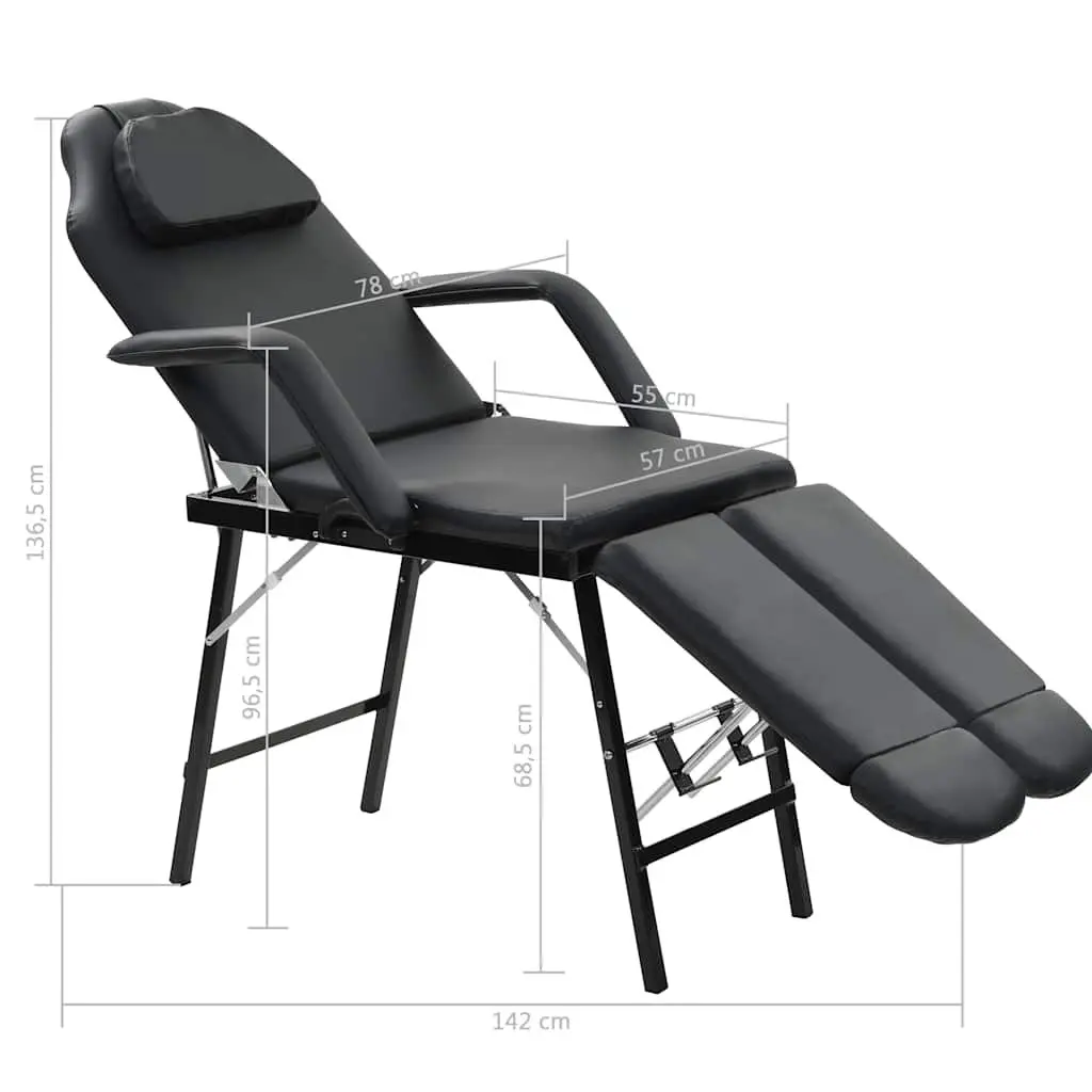 Portable Facial Treatment Chair for Salon or Home Use Faux Leather Massage Bed 185 x 78 x 76 cm