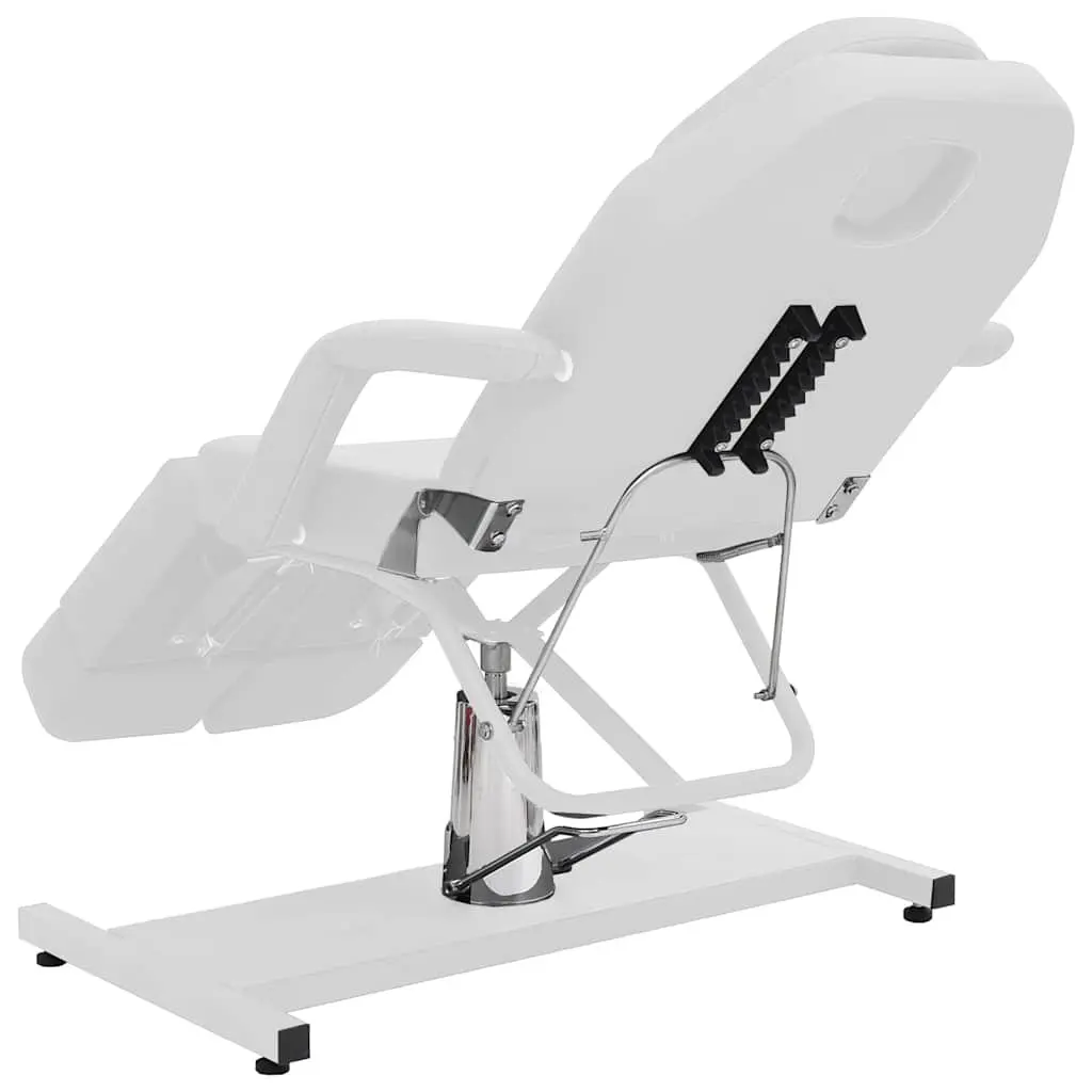 Beauty Treatment Chair for Salon Use White Faux Leather Adjustable 180 x 62 x 78 cm