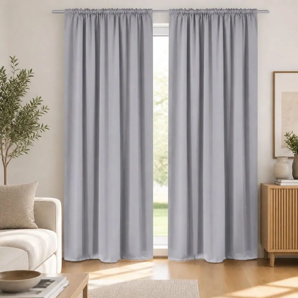 Blackout Curtains Living Room Bedroom Grey 135x245cm