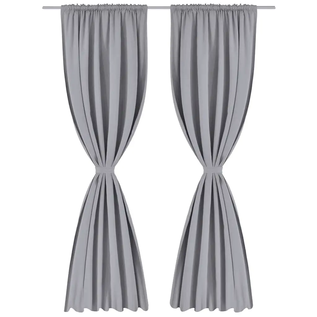 Blackout Curtains Living Room Bedroom Grey 135x245cm