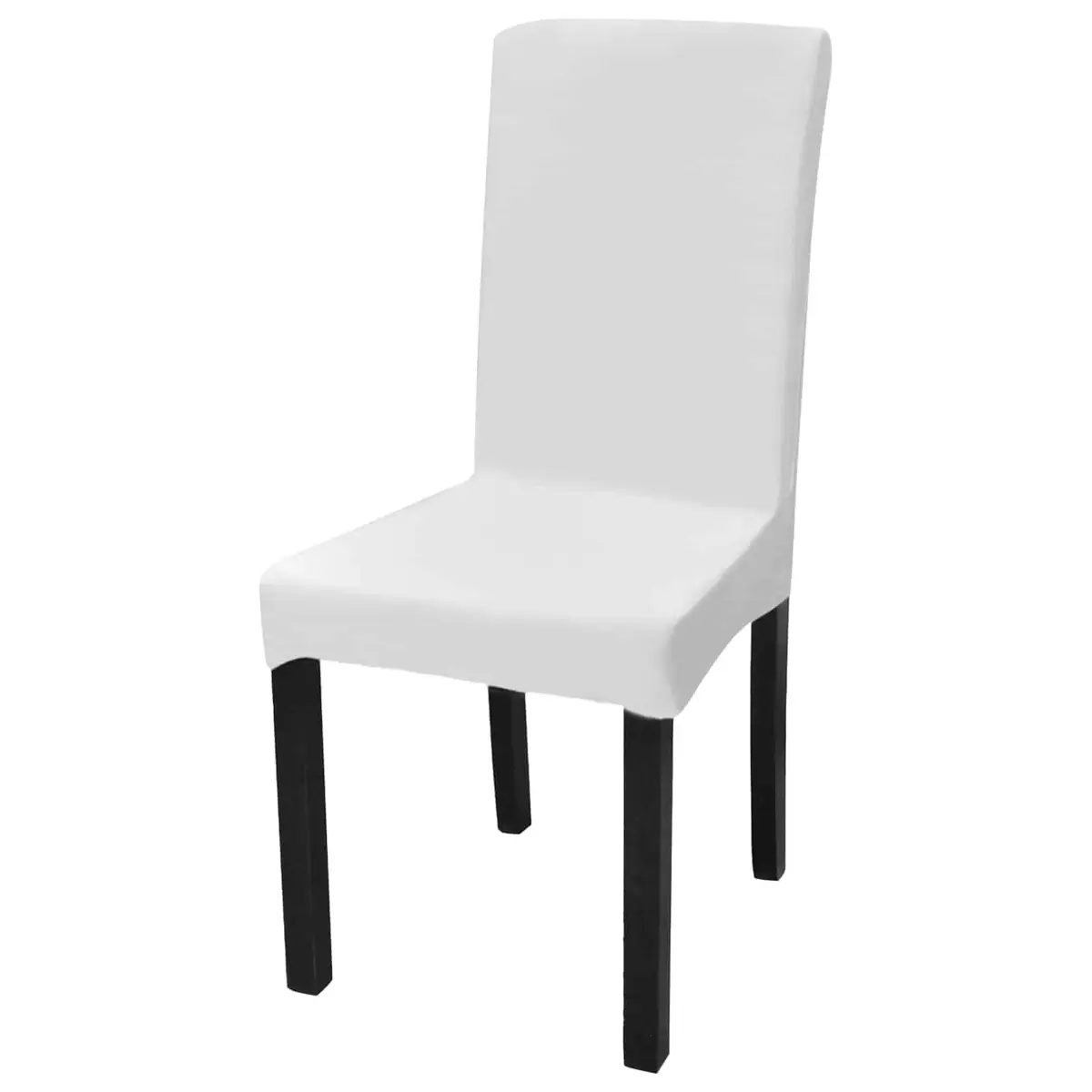 Chair Covers Stretchable White Straight Slipcovers for Home Use Set of 6