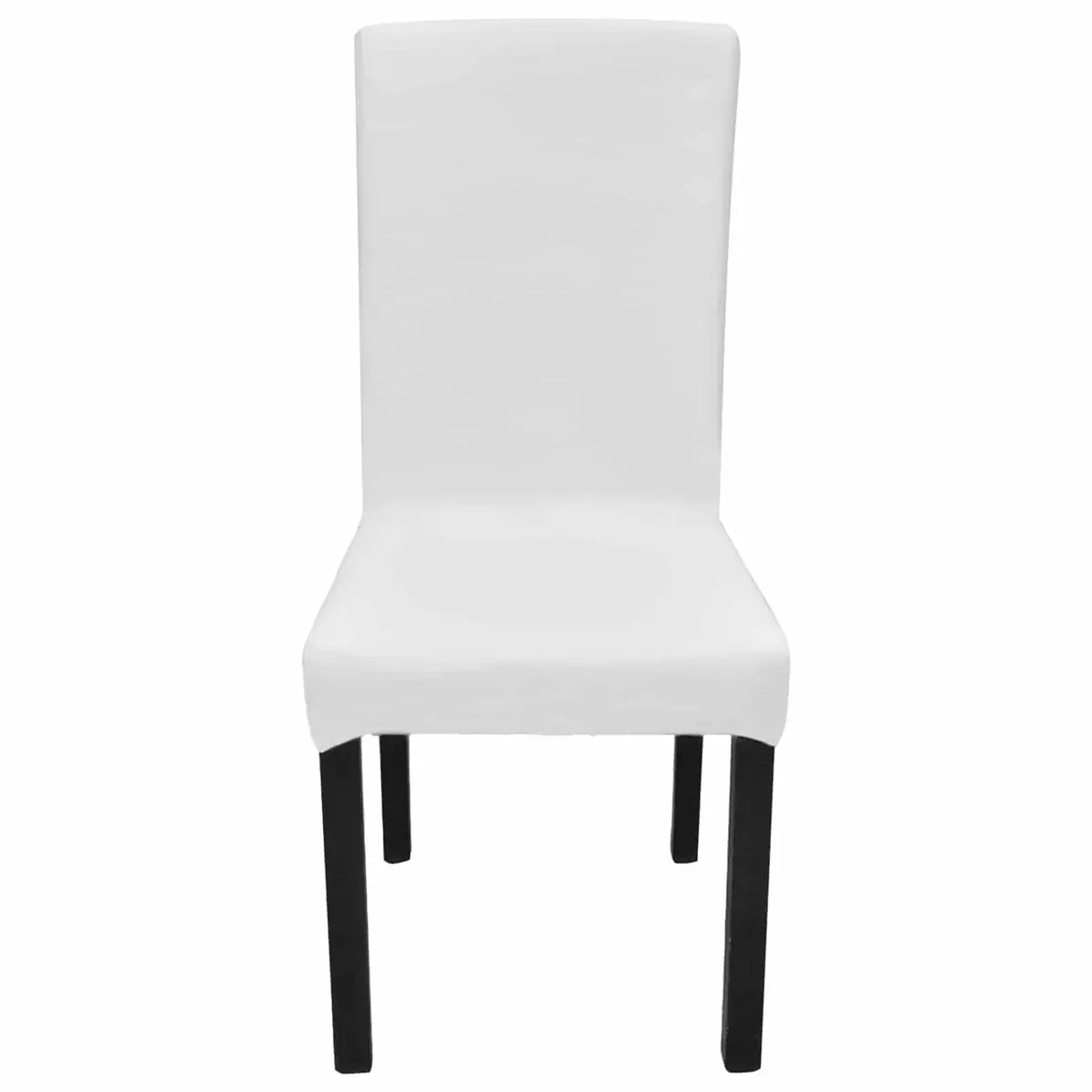 Chair Covers Stretchable White Straight Slipcovers for Home Use Set of 6