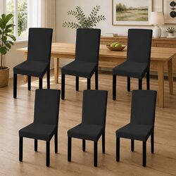 Black Chair Slipcovers, 6 Pack – 55 cm Max Height