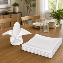 Specifications of 50 White Dinner Napkins, 50x50cm