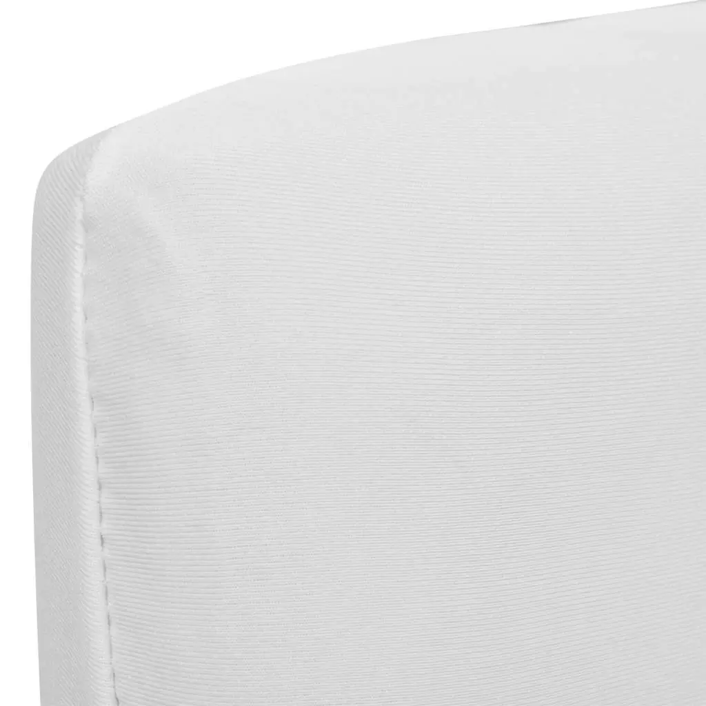 Straight Chair Cover Slipcover Stretch Fabric White 4 Piece Set Protection