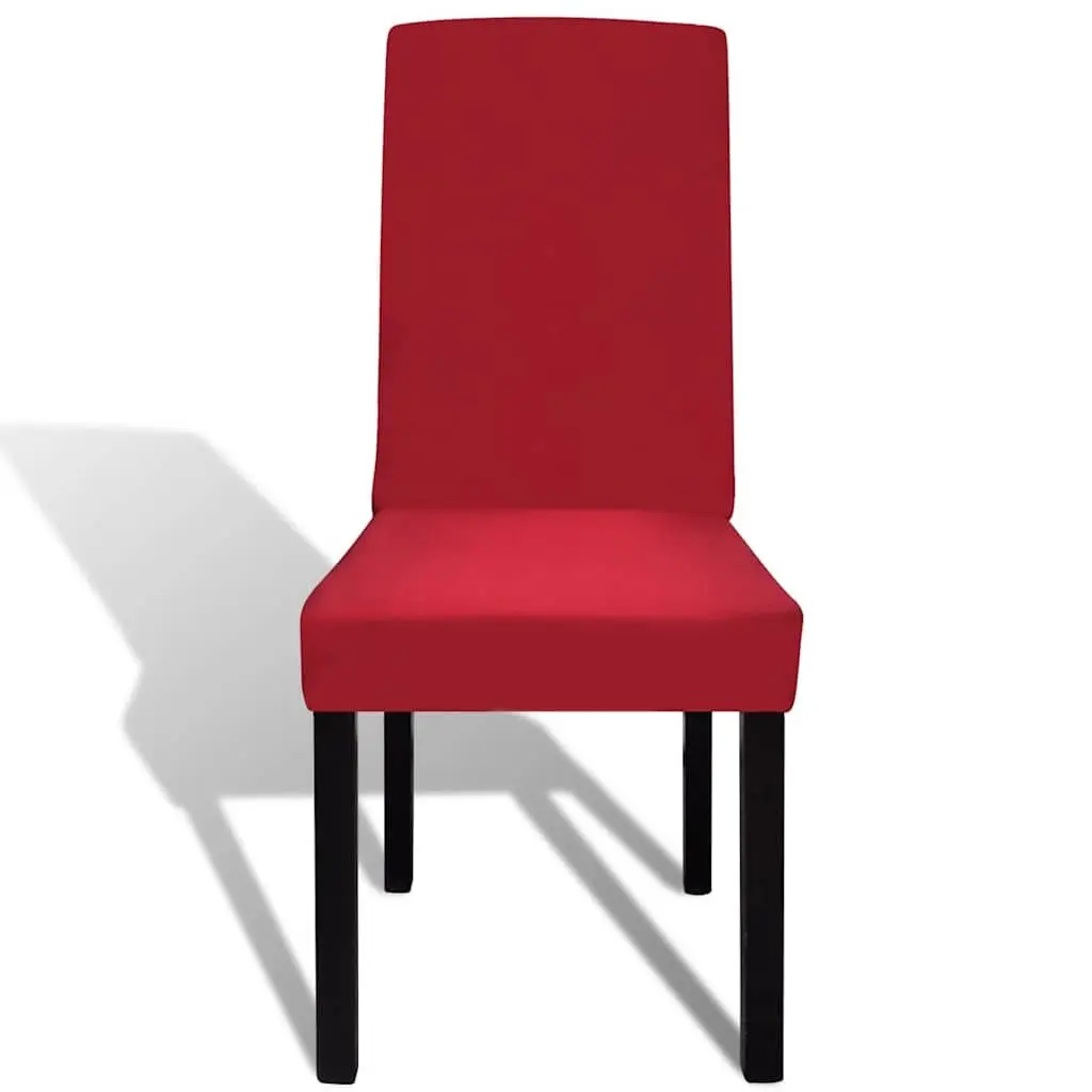 Chair Cover Set 4 Pieces Red Stretchable Soft Wrinkle Resistant for Home and Garden