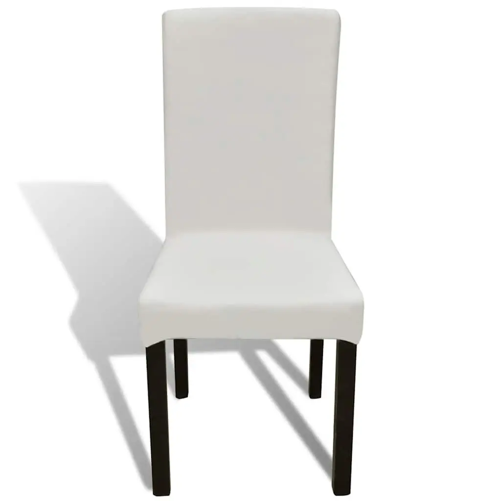 Chair Cover Set for Home and Garden 4 Pieces Cream Stretchable Fabric