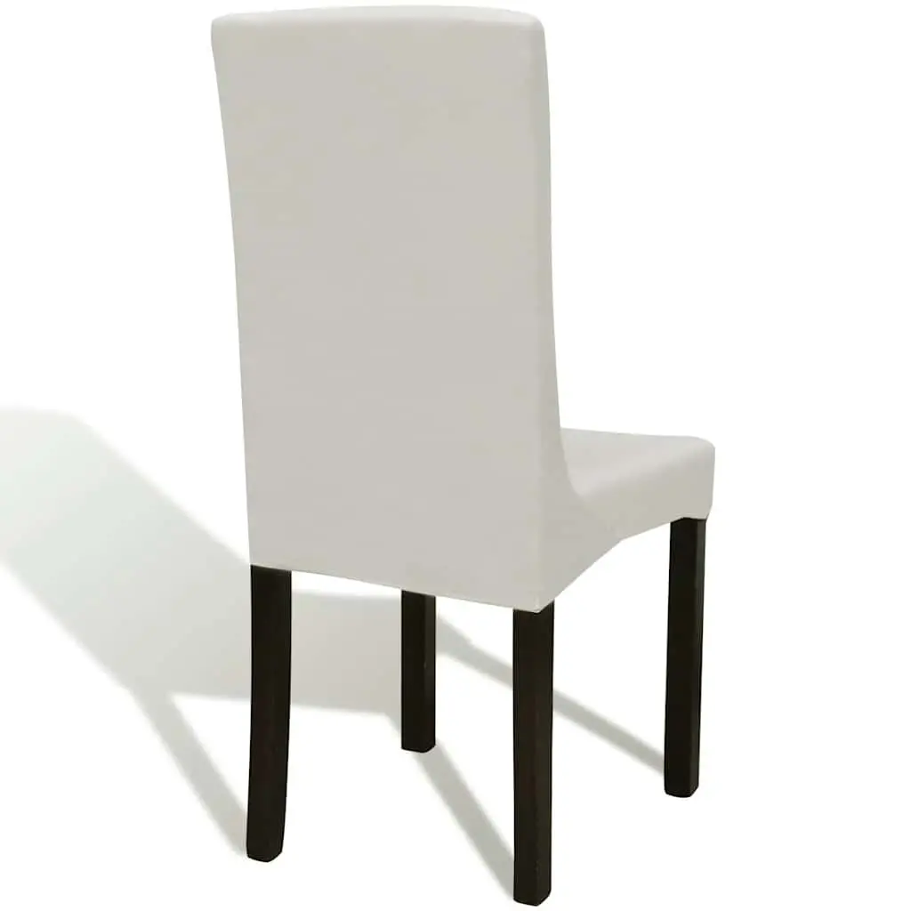 Chair Cover Set for Home and Garden 4 Pieces Cream Stretchable Fabric