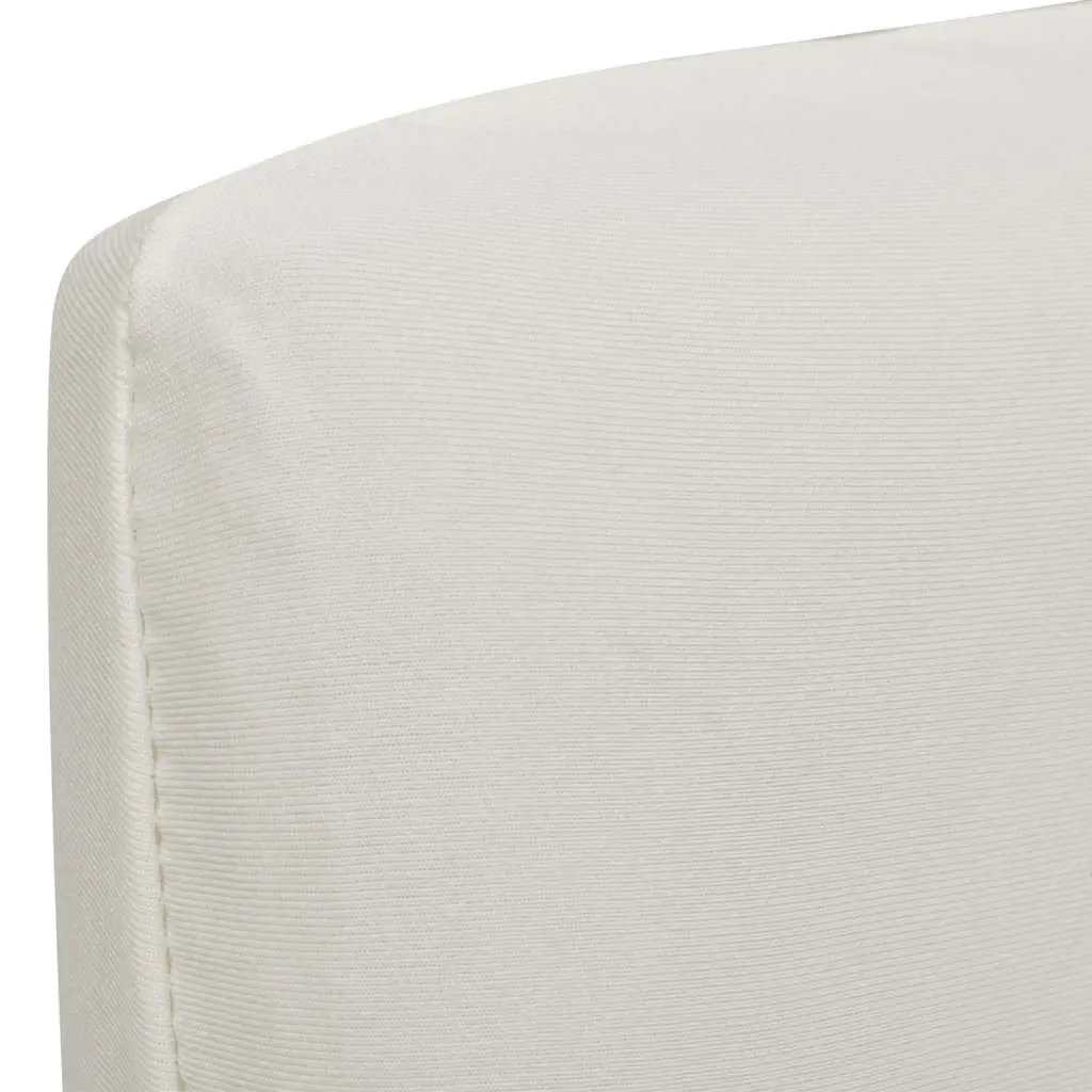 Chair Cover Set for Home and Garden 4 Pieces Cream Stretchable Fabric
