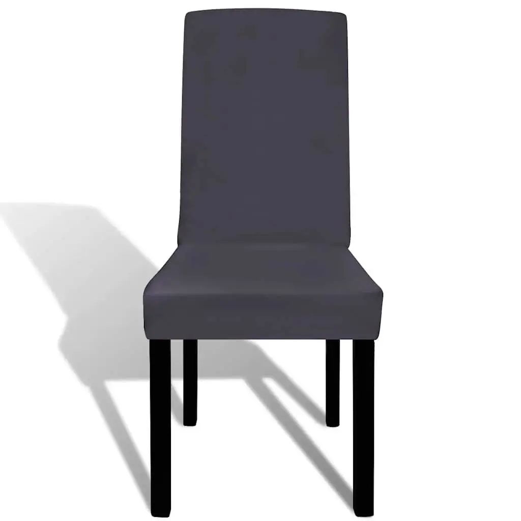 Chair Cover Set 6 Piece Soft Stretchable Wrinkle Resistant Anthracite for Home Restaurant Hotel