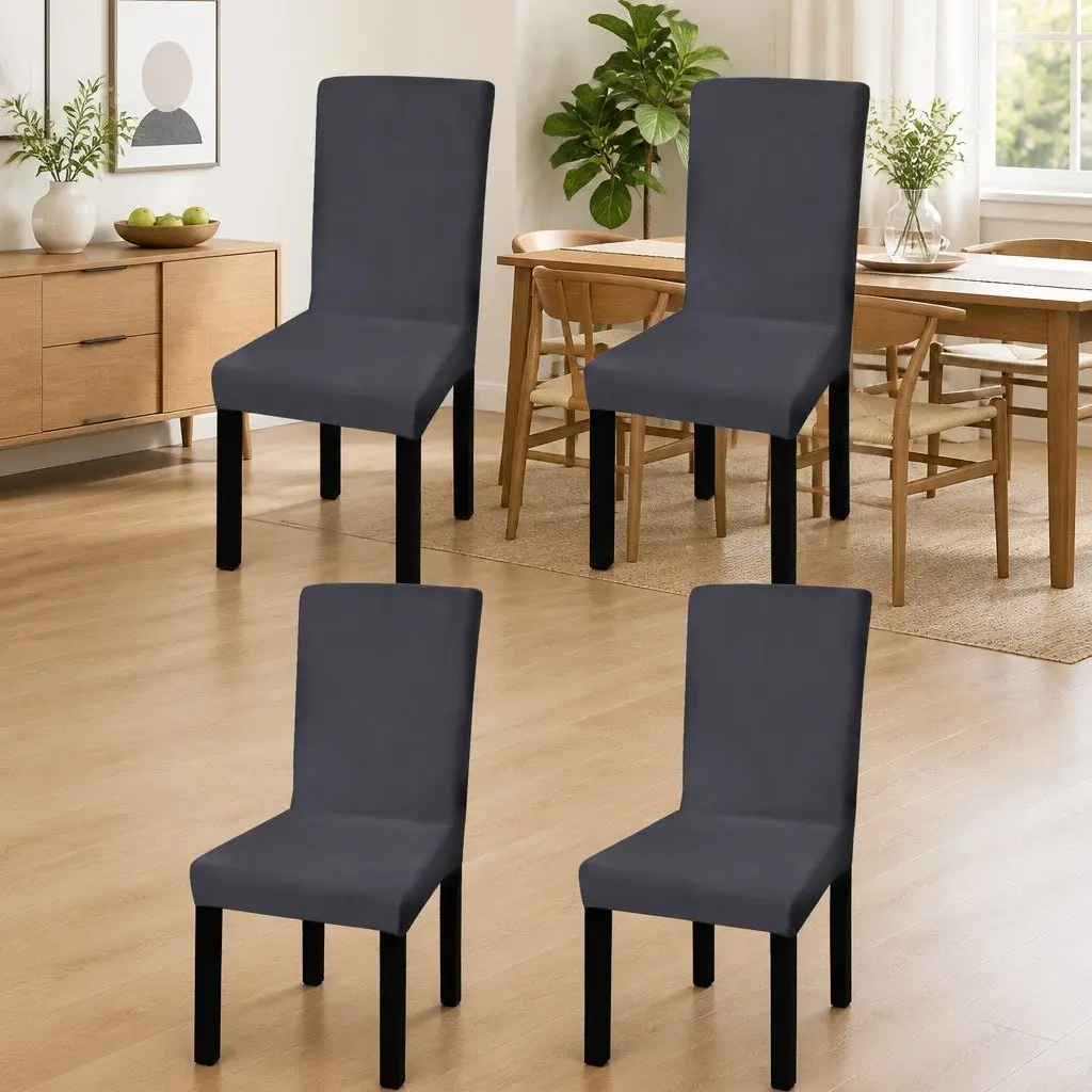 Stretchable Chair Covers Set 4 pcs Anthracite