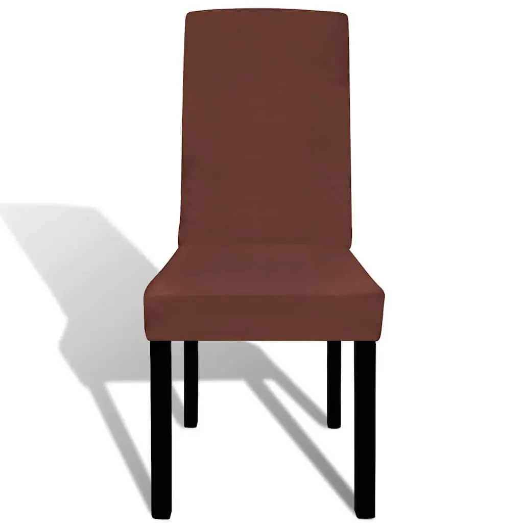 Brown Stretchable Chair Covers 4 Pack