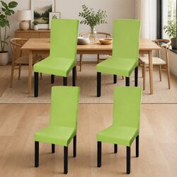 Stretchable Green Chair Covers - 4 Pcs Set