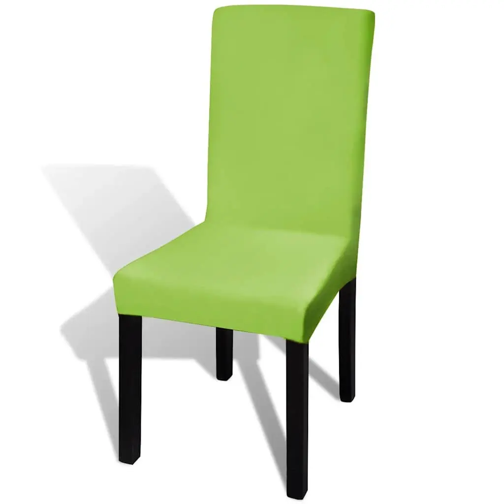 Straight Stretchable Chair Cover for Dining 4 Piece Green Soft Wrinkle-Resistant