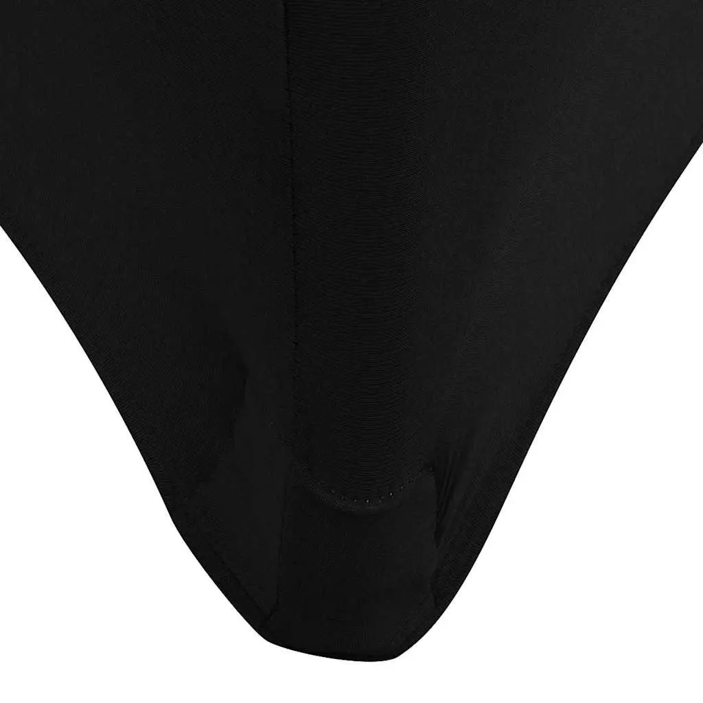 Stretch Table Slipcovers 2 Pieces Rectangular Black 183x76x74cm