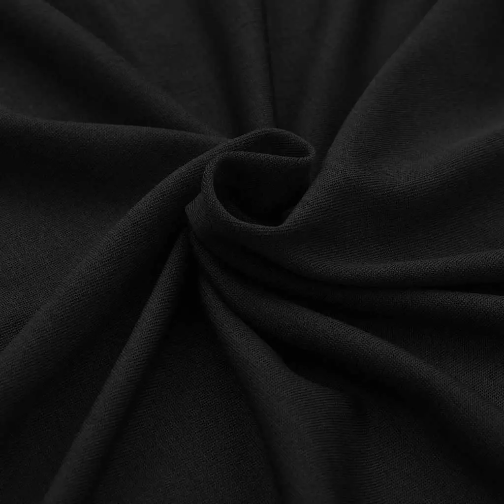 Stretch Table Slipcovers 2 Pieces Rectangular Black 183x76x74cm
