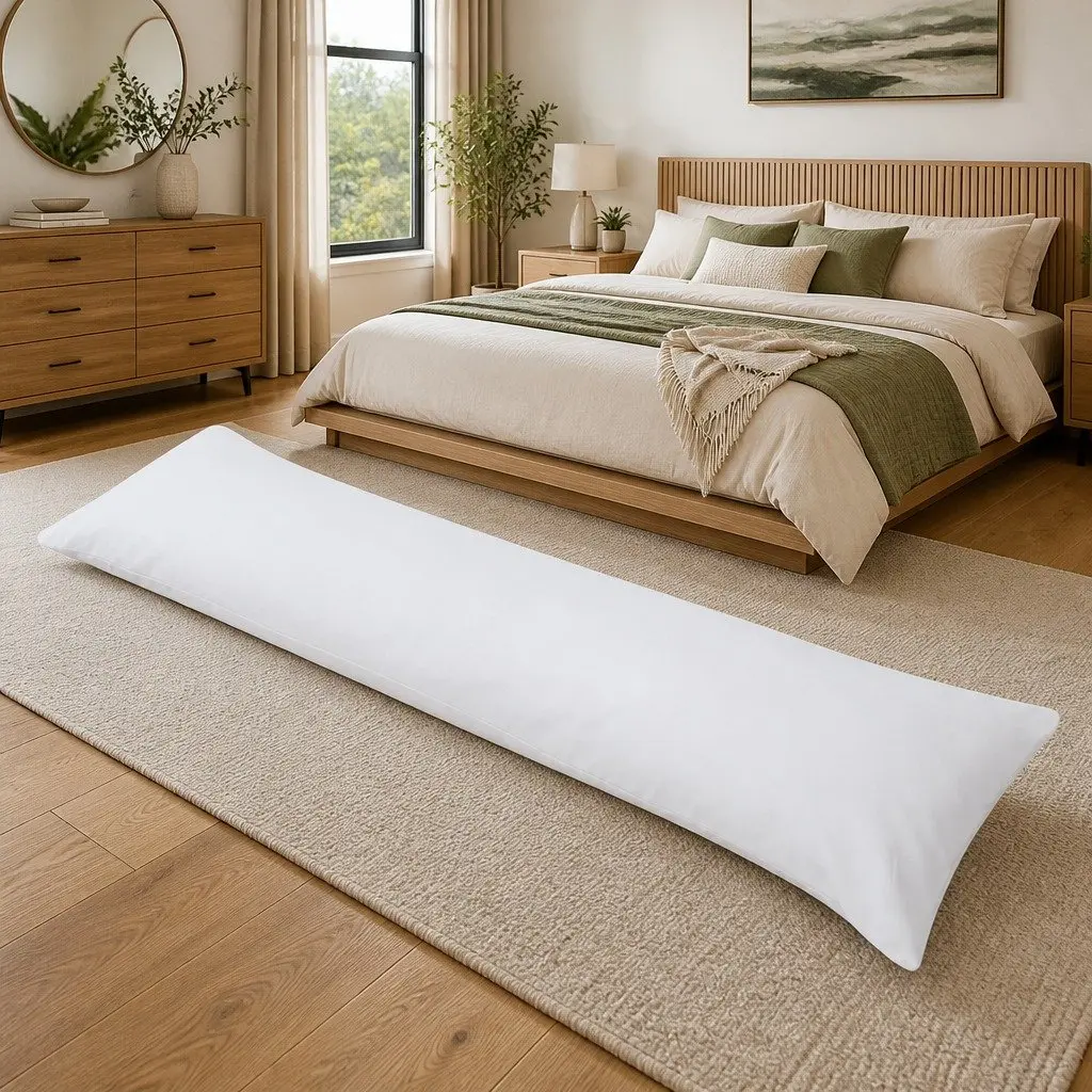 Body Pillow for Side Sleepers 40x145 cm Grey Long Sleep Support Comfort Pillow