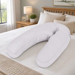 Dimensions and Details of J-Shaped Pregnancy Pillow Grey 54x36-43cm