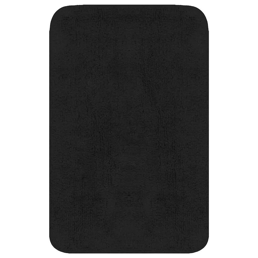 Anthracite 3-Piece Cotton Bathroom Mats