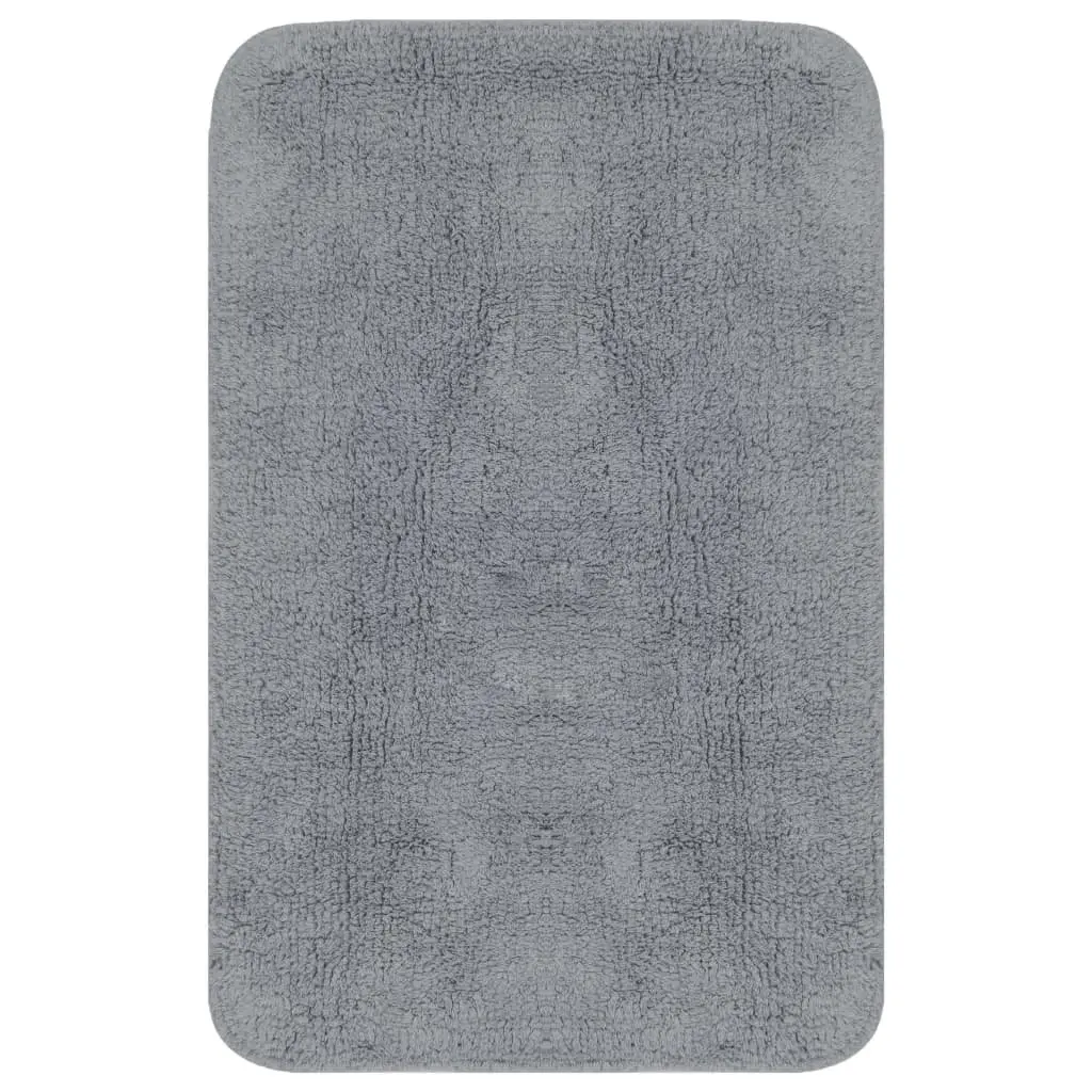 Bathroom Mat Set 2 Piece Grey Bath Pedestal Non-Slip Water Absorbent