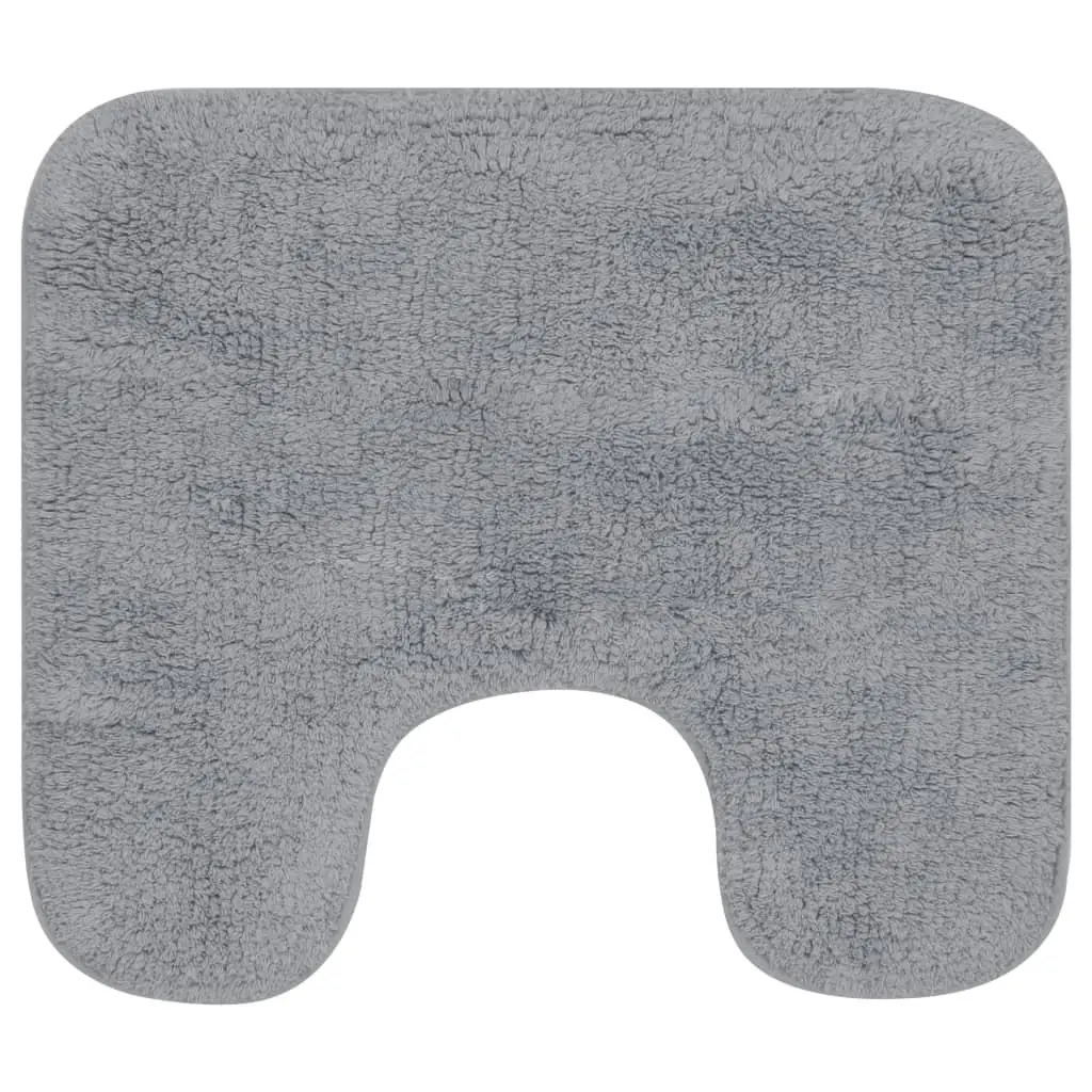 Bathroom Mat Set 2 Piece Grey Bath Pedestal Non-Slip Water Absorbent