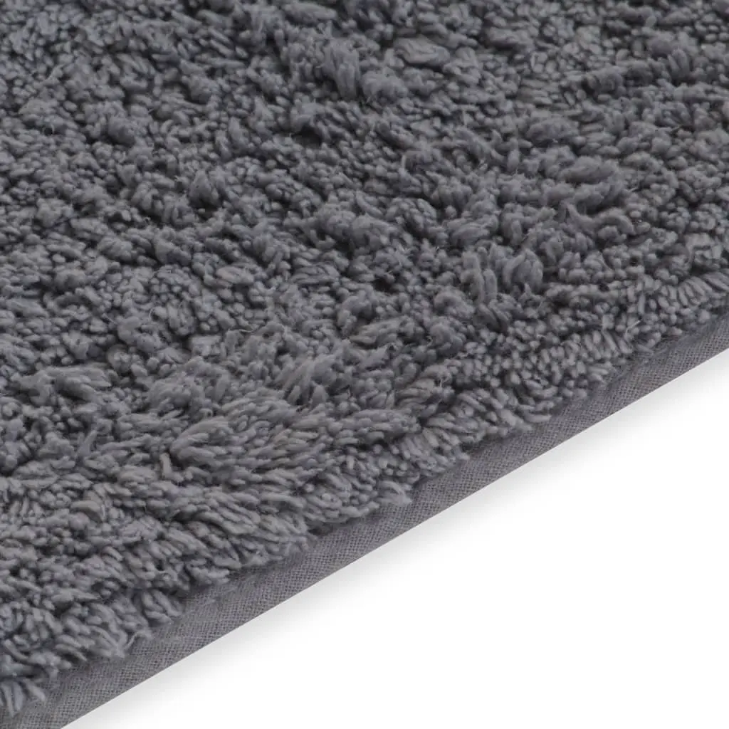 Bathroom Mat Set 2 Piece Grey Bath Pedestal Non-Slip Water Absorbent