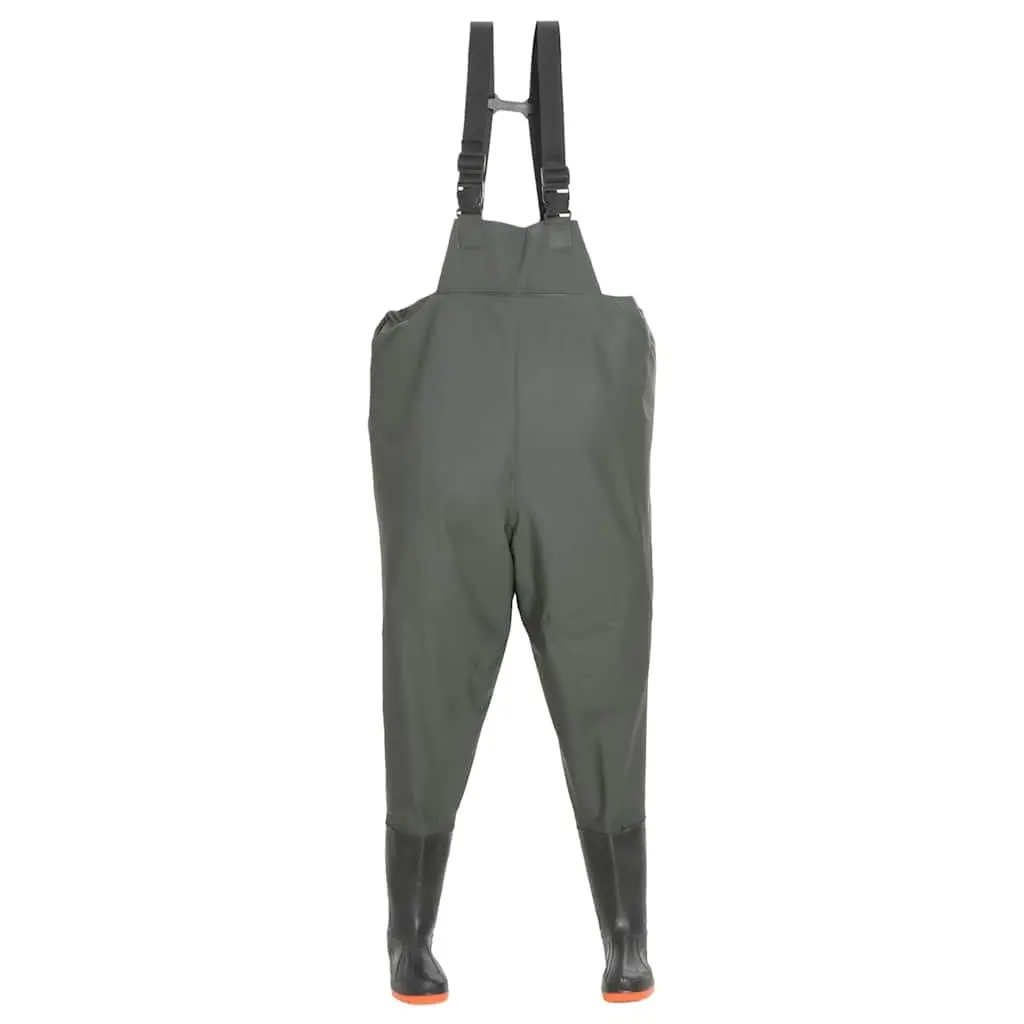 Chest Wading Pants with Attached Boots Size 38 Green