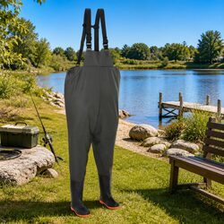 Chest Wading Pants with Attached Boots for Fishing Hunting Outdoor Water Sports