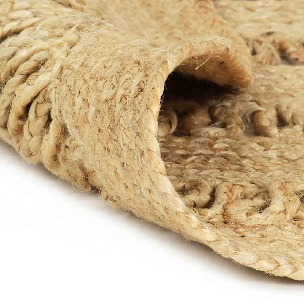 Handmade Braided Jute Rug 90cm Brown