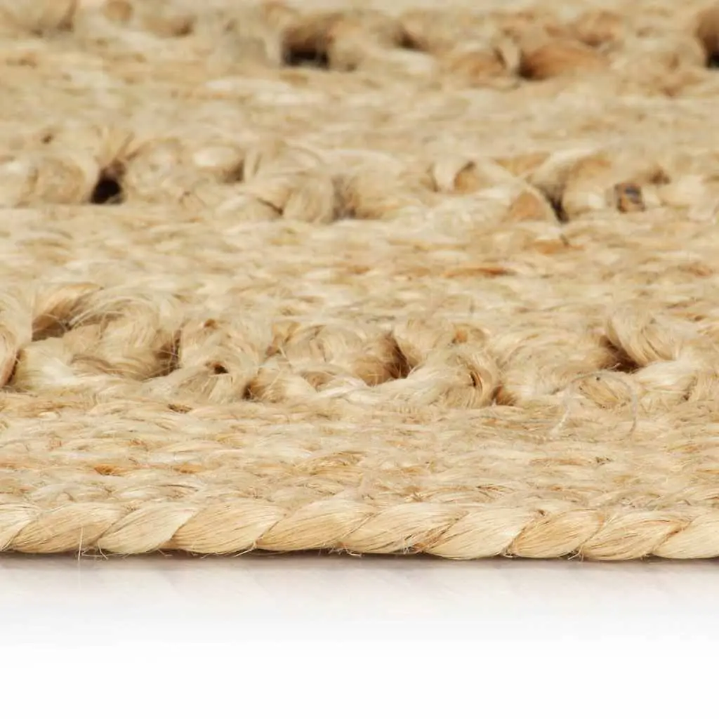 Handmade Braided Jute Rug 90cm Brown
