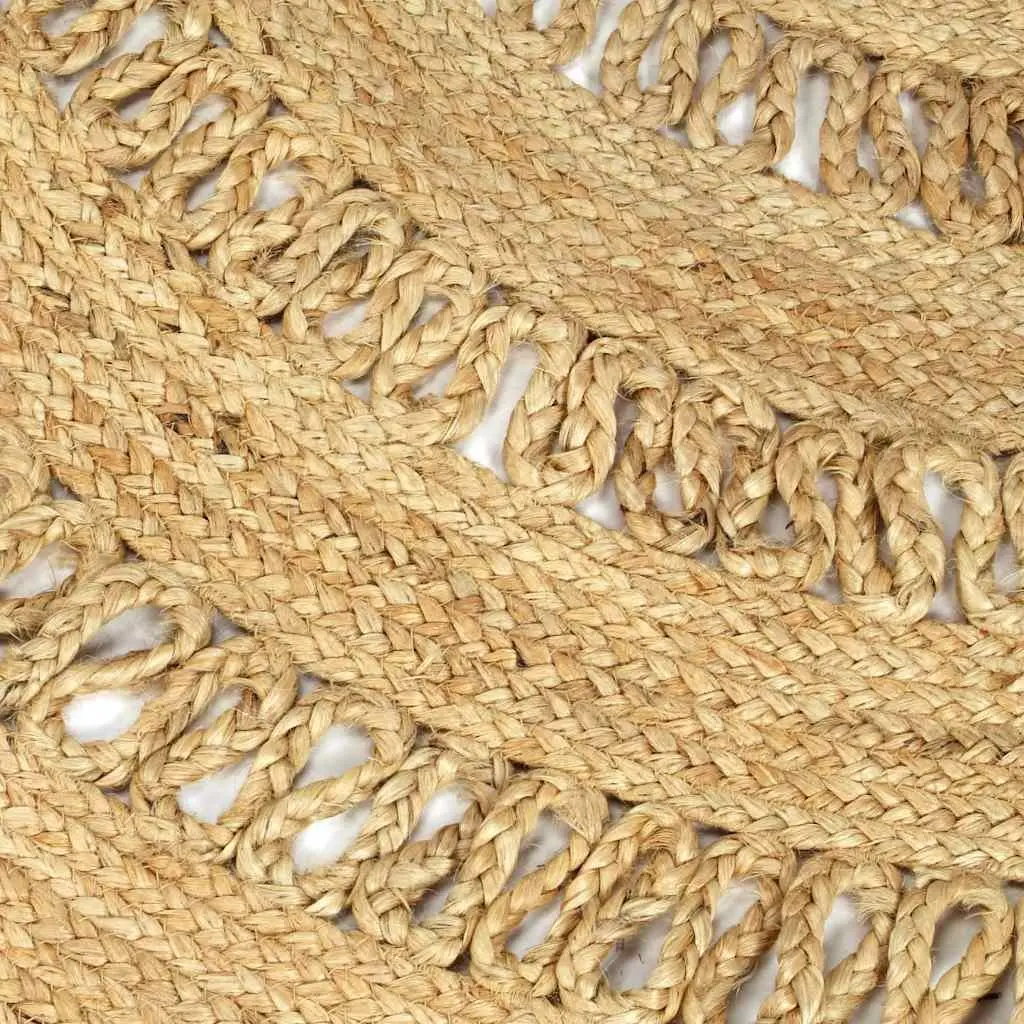 Handmade Braided Jute Rug 90cm Brown