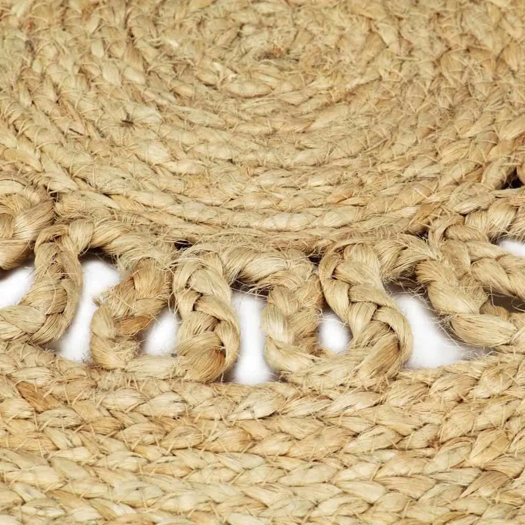 Handmade Braided Jute Rug 90cm Brown