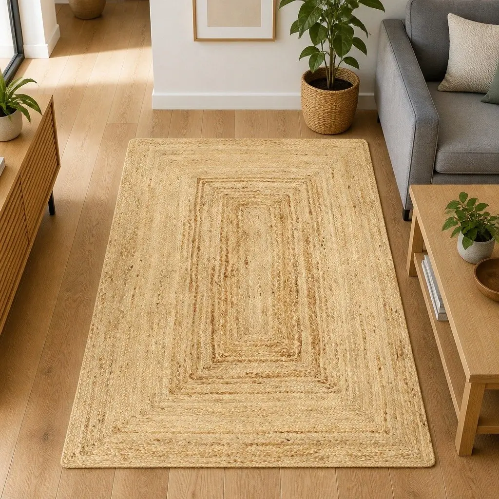 Handwoven Jute Area Rug for Home Decor 80x160 cm