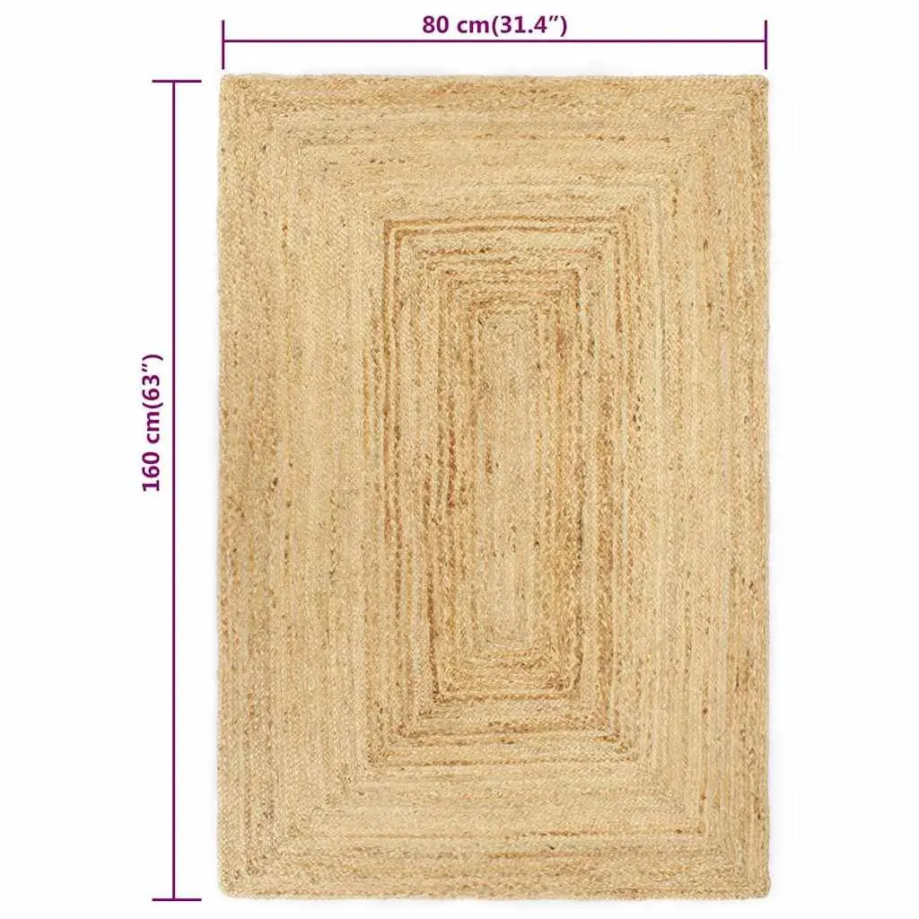 Handwoven Jute Area Rug for Home Decor 80x160 cm