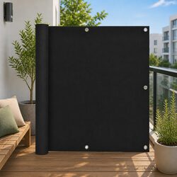 90x400 cm Waterproof Balcony Screen in Black