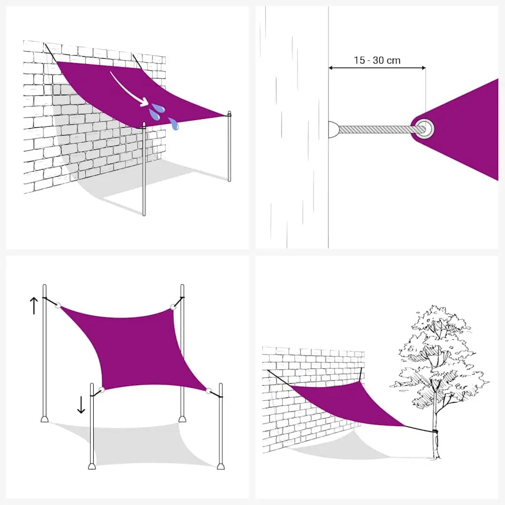 Rectangular Sunshade Sail Oxford Fabric Garden Patio Outdoor Canopy 4x5m