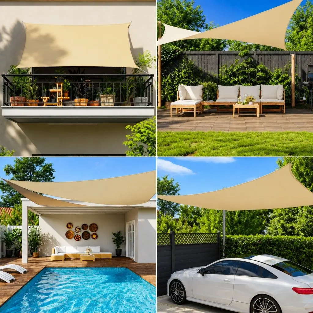 Triangular Sunshade Sail Outdoor Garden Terrace Patio 2.5 x 2.5 x 3.5 m