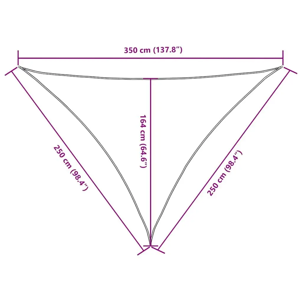 Triangular Sunshade Sail Outdoor Garden Terrace Patio 2.5 x 2.5 x 3.5 m