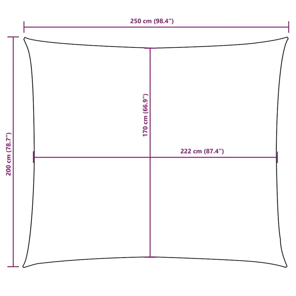 Rectangular Sunshade Sail 2x2.5m White Outdoor Garden Patio Shade Cloth