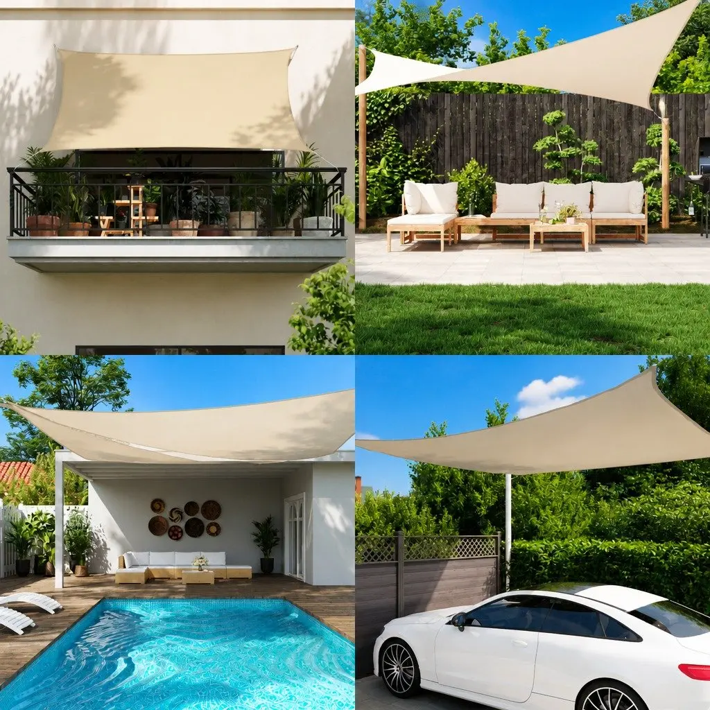 Rectangular Sunshade Sail 2x3m Oxford Fabric